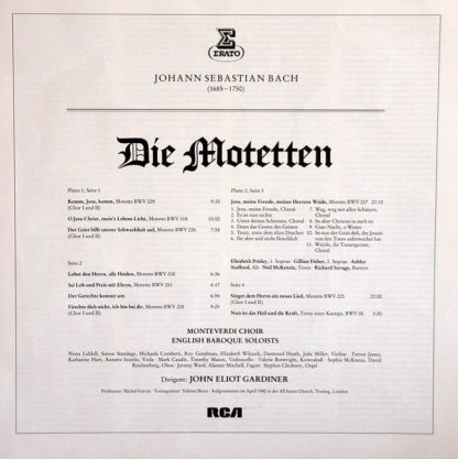 Erato ZL 30763 - Die Motetten Bwv 225-231 - Bwv 50 & 118 - Image 2