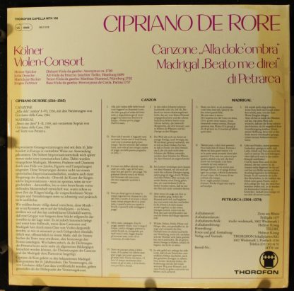 Thorofon MTH 166 - Canzone "Alla Dolc' Ombra" / Madrigal "Beato - Image 2