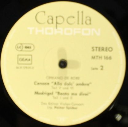 Thorofon MTH 166 - Canzone "Alla Dolc' Ombra" / Madrigal "Beato - Image 6
