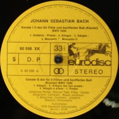 Eurodisc 80 594 XK - Sämtliche Flötensonaten - Image 7