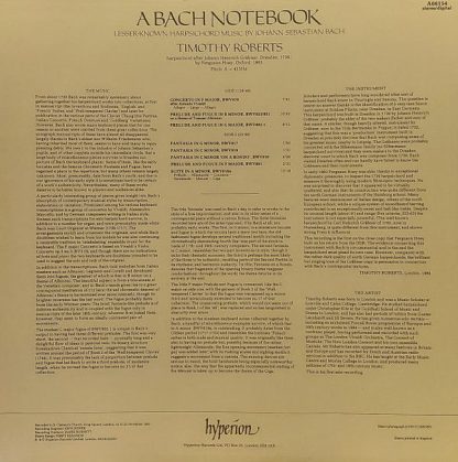 hyperion A66154 - A Bach Notebook (Lesser-known Harpsichord Musi - Image 2