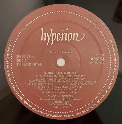 hyperion A66154 - A Bach Notebook (Lesser-known Harpsichord Musi - Image 4