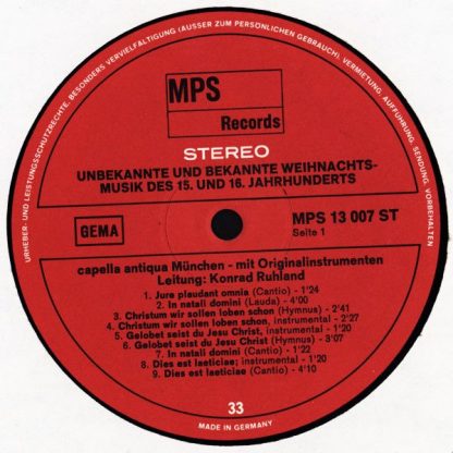 MPS MPS 13 007 ST - Unbekannte Und Bekannte Weihnachtsmusik Des - Image 5