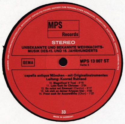 MPS MPS 13 007 ST - Unbekannte Und Bekannte Weihnachtsmusik Des - Image 6