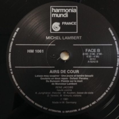 Harmonia Mundi HM 1061 - Airs de Cour - Image 4