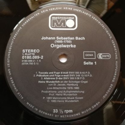 metronome 0180.089 - Toccata Und Fuge D-moll (Heinz Wunderlich S - Image 3