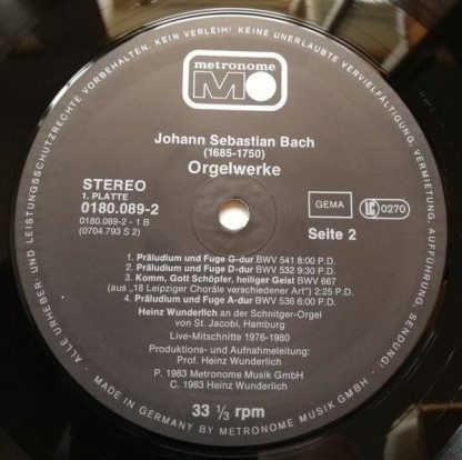 metronome 0180.089 - Toccata Und Fuge D-moll (Heinz Wunderlich S - Image 4