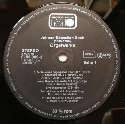 metronome 0180.089 - Toccata Und Fuge D-moll (Heinz Wunderlich S - Image 5