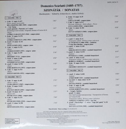 Hungaroton SLPX 12674-75 - Hommage A Scarlatti - Sonatas - Image 2