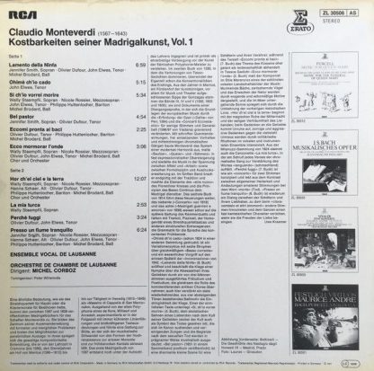 Erato ZL 30506 - Kostbarkeiten Seiner Madrigalkunst Vol.1 - Image 2