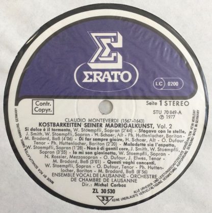 Erato ZL 30530 - Kostbarkeiten Seiner Mardrigalkunst, Vol. II - Image 3