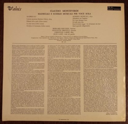 Valois MB 813 - Madrigali E Scherzi Musicali Per Voce Sola - Image 2