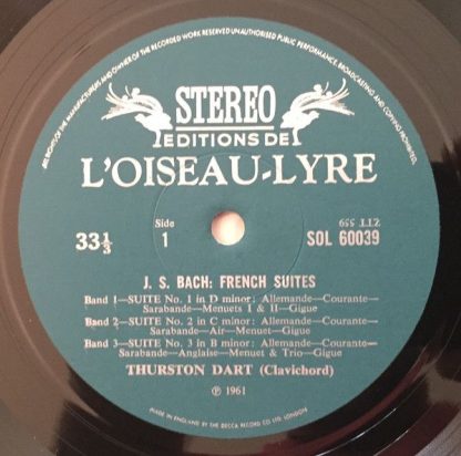 L'Oiseau-Lyre SOL 60039 - French Suites BWV 812-7 - Image 3