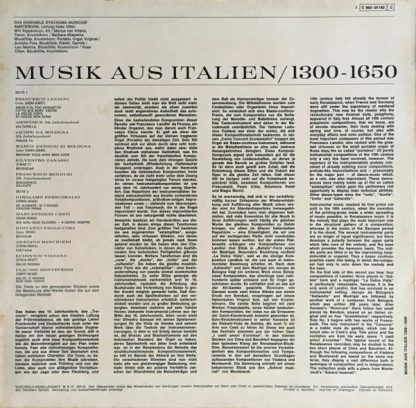 His Master's Voice 1C 063-24 182 - Musik Aus Italien 1300-1650 - Image 2