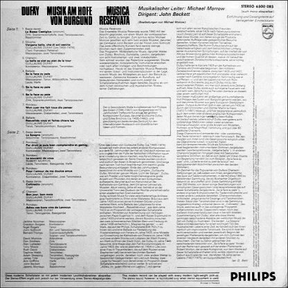 Philips 6500 085 - Musik Am Hofe Von Burgund - Image 2