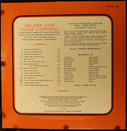 Musique en Wallonie MWH 1002 - Orlandi Lassi Sacrae Cantiones - Image 2