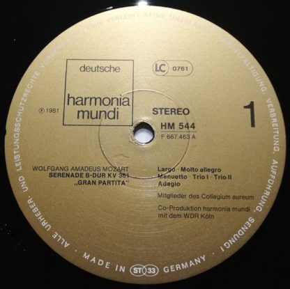 Deutsche Harmonia Mundi HM 544 - Serenade B-Dur KV 361 'Gran Par - Image 4