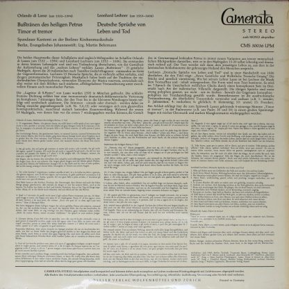 Camerata (2) CMS 30036 - Bußtränen Des Heiligen Petrus · Timor E - Image 2