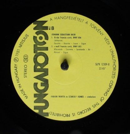Hungaroton SLPX 12309 - French Suites BWV 813, 814, 816 - Image 4