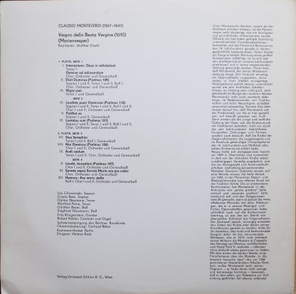 Eterna 8 26 086-087 - Vespro Della Beata Vergine - Image 3