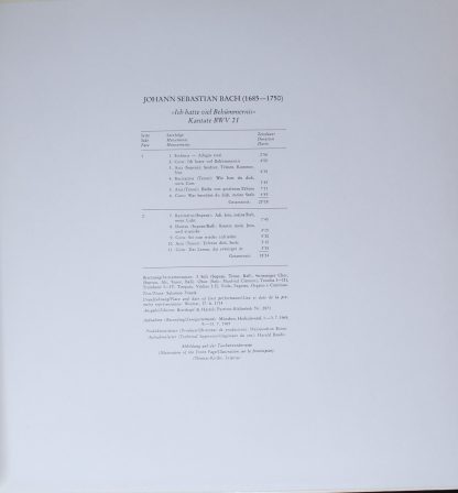 Archiv Produktion 2533 049 - Cantata BWV 21 "Ich Hatte Viel Bekü - Image 3