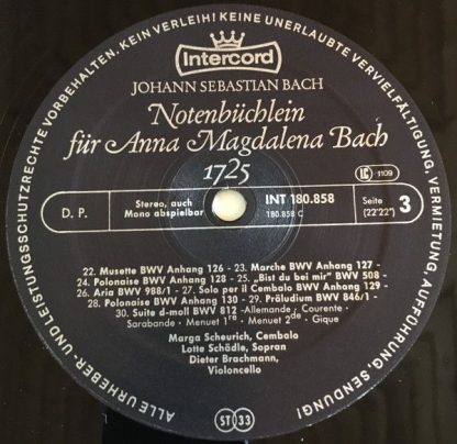 Intercord INT 180.858 - Johann Sebastian Bach - Notenbüchlein fü - Image 7