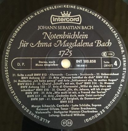 Intercord INT 180.858 - Johann Sebastian Bach - Notenbüchlein fü - Image 8