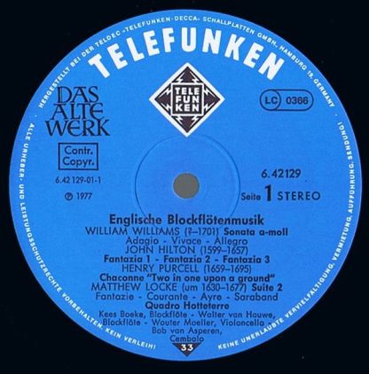 Telefunken 6.42129 AW - Englische Blockflötenmusik = English Rec - Image 5