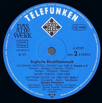 Telefunken 6.42129 AW - Englische Blockflötenmusik = English Rec - Image 6