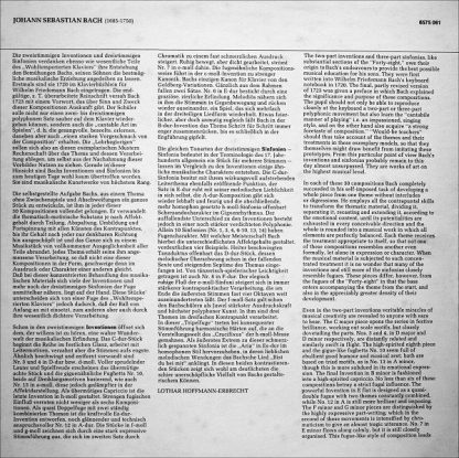 Philips 6575 061 - Inventionen • Sinfonien - BWV 772-801 - Gesam - Image 5