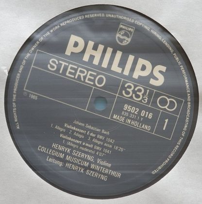 Philips 9502 016 - Concerti Per Violino BWV 1041-1043 - Image 3