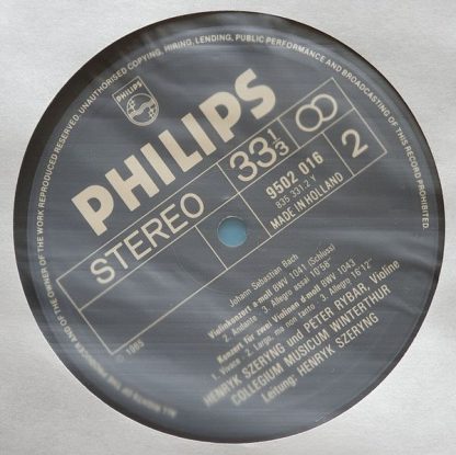 Philips 9502 016 - Concerti Per Violino BWV 1041-1043 - Image 4