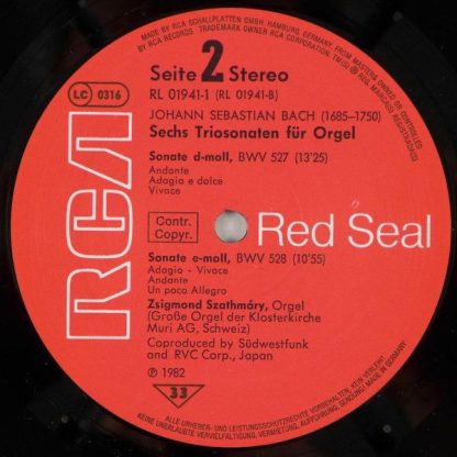 RCA RL 01941 - Die Triosonaten Für Orgel BWV 525-530 / An Der Or - Image 3