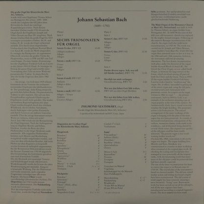 RCA RL 01941 - Die Triosonaten Für Orgel BWV 525-530 / An Der Or - Image 8