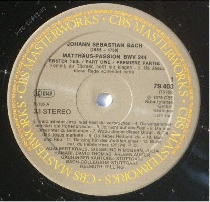 CBS Masterworks 79403 - Matthäus-Passion - Image 2