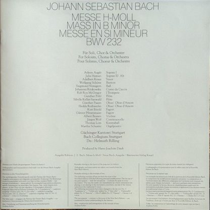 CBS Masterworks 79307 - Messe In H-Moll - Mass In B Minor - Mess - Image 3