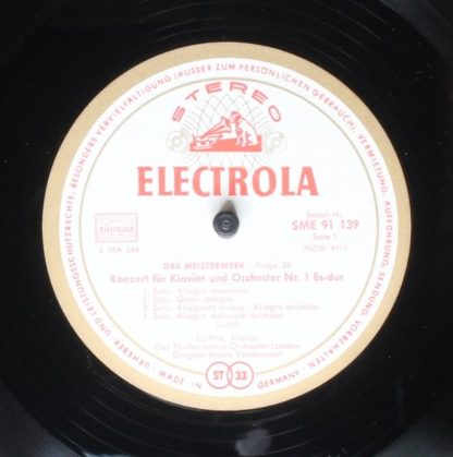 EMI Electrola SME 91 139 - Klavierkonzert Nr. 1 Es-Dur Und Nr. 2 - Image 3
