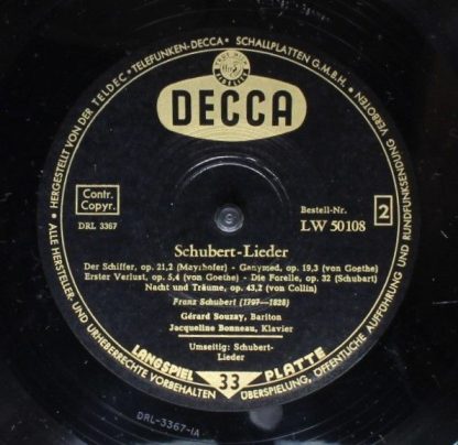 DECCA LW 50108 - Schubert-Lieder - Image 4