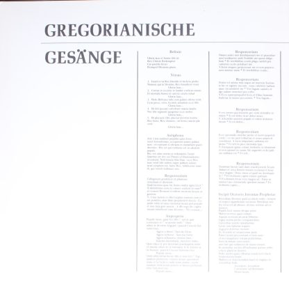 Deller Recordings FSM 53 301 - Gregorianische Gesänge - Image 2