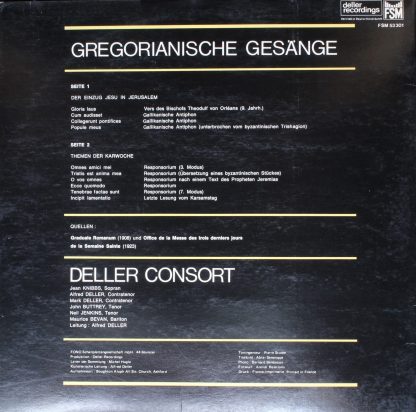 Deller Recordings FSM 53 301 - Gregorianische Gesänge - Image 4