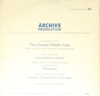 Archiv Produktion 14018 - Le Jeu De Robin Et Marion - 13 Rondeau