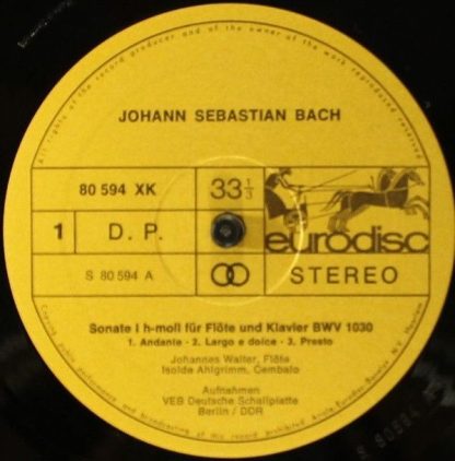 Eurodisc 80 594 XK - Sämtliche Flötensonaten - Image 3