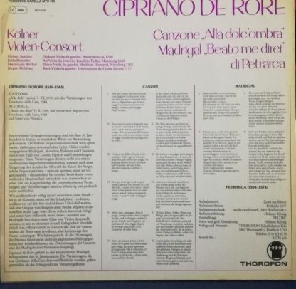 Thorofon MTH 166 - Canzone "Alla Dolc' Ombra" / Madrigal "Beato - Image 2