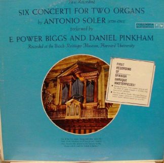 Columbia Masterworks ML 5608 - Soler: Six Concerti For Two Organ