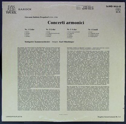 DECCA SAWD 9933-B - Concerti Armonici Nos 1-4 - Image 2