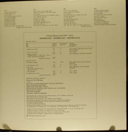 Archiv Produktion 2533 146 - Lamento D'Arianna (Madrigale ∙ Madr - Image 3