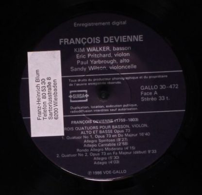 Gallo (4) 30-472 - Trois Quatuors Pour Basson, Violon, Alto E Ba - Image 3