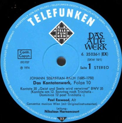 Telefunken SKW 10/1-2 - Kantatenwerk · Complete Cantatas | BWV 3 - Image 5