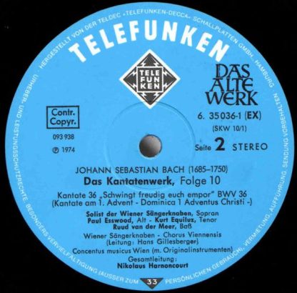 Telefunken SKW 10/1-2 - Kantatenwerk · Complete Cantatas | BWV 3 - Image 6