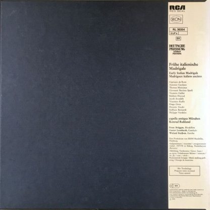 RCA Red Seal RL 30354 - Frühe Italienische Madrigale = Early Ita - Image 2
